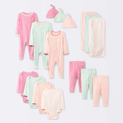Baby Girls’ Layette Gifting Bundle – Cloud Island Pink Newborn