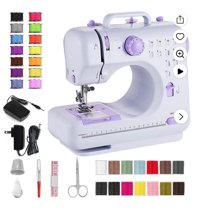 BCOOSS Sewing Machine for Beginner Multi-Functional Portable Machine with 12 Built-in Stitches