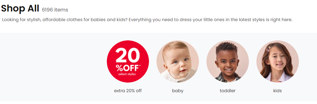 Carters! Huge 50% off everything + extra 20% off w/