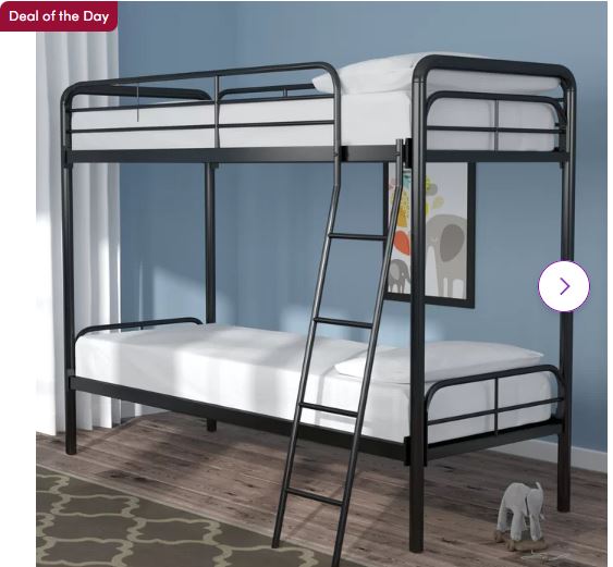 Daury Twin Over Twin Standard Bunk Bed by Harriet Bee