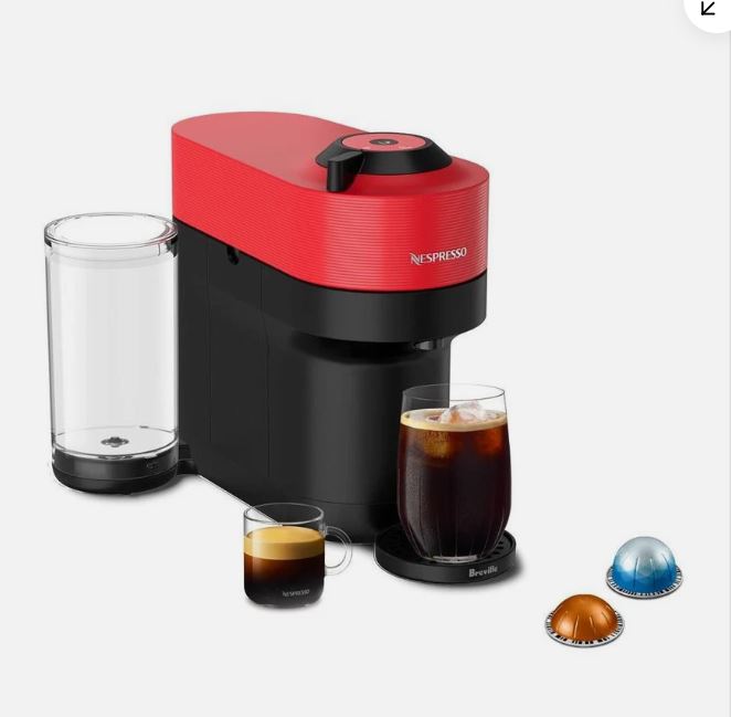 Nespresso 25.4 oz Espresso Maker Machine Spicy Red Vertuo Pop Coffee Breville