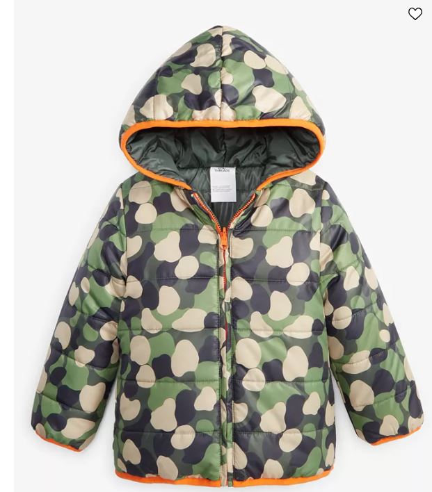 Toddler Boys Camo Reversible Puffer Jacket, Created for Macy’s