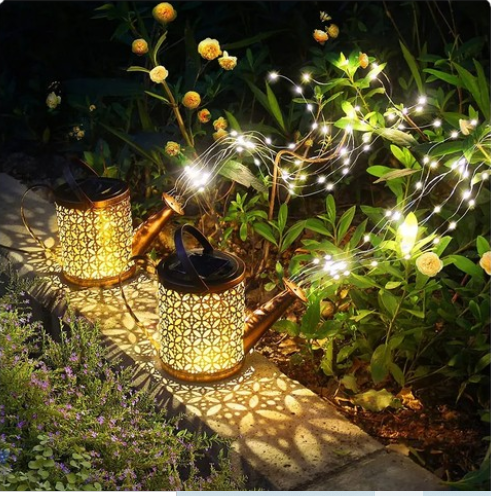 Solar Watering Can Lights Garden Decor
