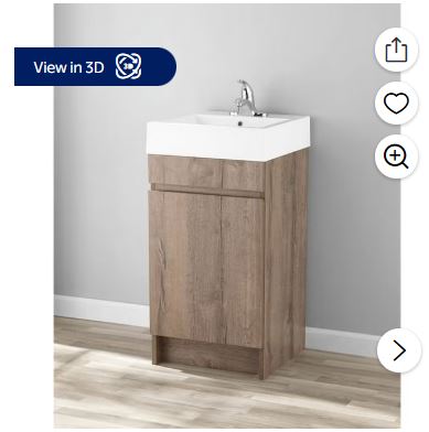 Mainstays Bathroom Vanity Cabinet Rustic Grey Set with Sink 17.75×17.75 inch