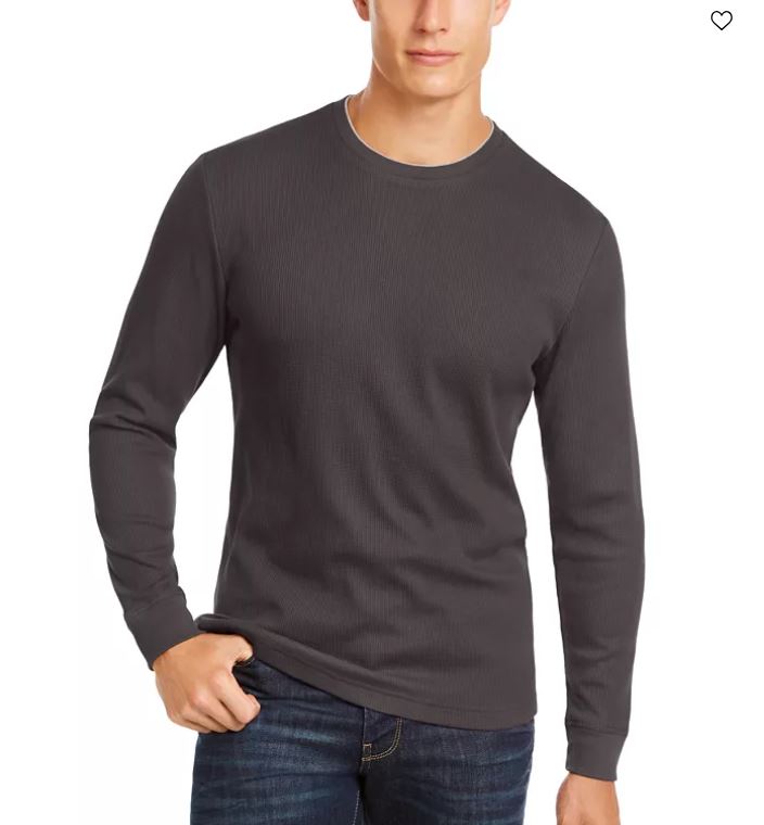 Men’s Thermal Crewneck Shirt, Created for Macy’s
