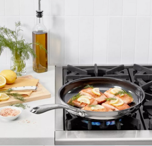 Cuisinart Stainless Steel Skillet 500 Degree F 3.2QT 12″ Non-Stick