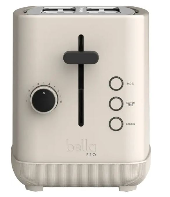 bella PRO – 2-Slice Toaster with Extra Wide Slots – Oatmilk
