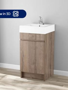 Mainstays Bathroom Vanity Cabinet Rustic Grey Set with Sink 17.75×17.75 inch