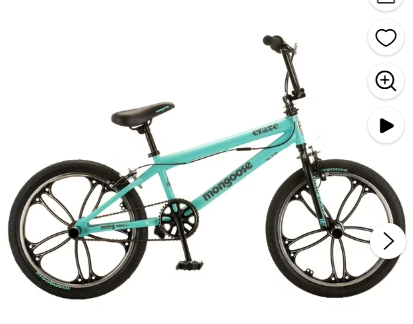 Mongoose Craze Kids BMX Bike, 20-in. Wheels, Kids Ages 6+, Black & Mint Child Bicycle