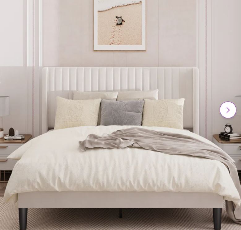 Candler Upholstered Platform Bed with Wingback