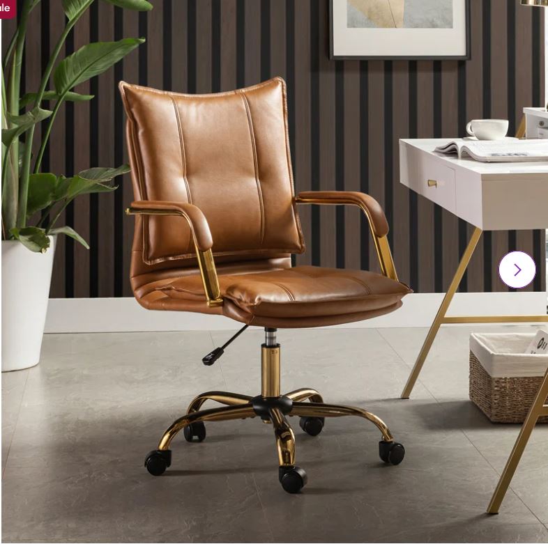 Lundgren Faux Leather Task Chair with Padded Arms