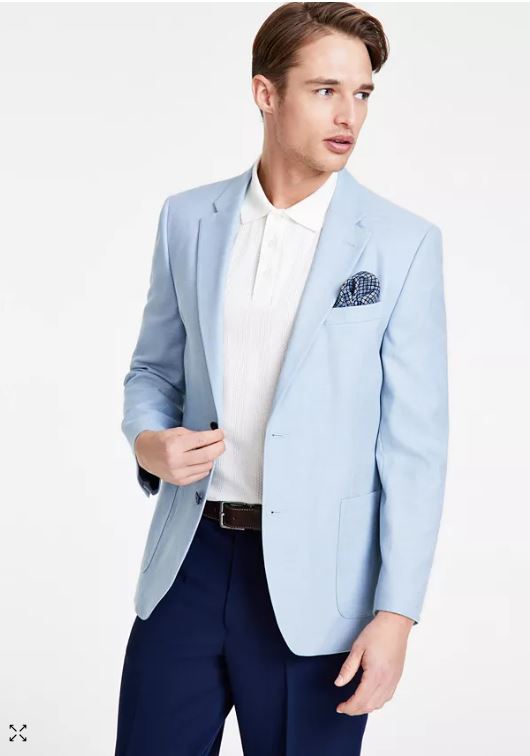 Men Modern-Fit Active Stretch Structure Weave Sport Coat