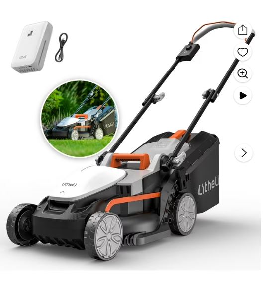 Litheli Cordless Lawn Mower, U20 Series 20V Electric Lawn Mowers, 13 Inch, Adjustment Heights, Light Weight, With 4.0Ah Portable Battery, for Garden/Yard/Farm