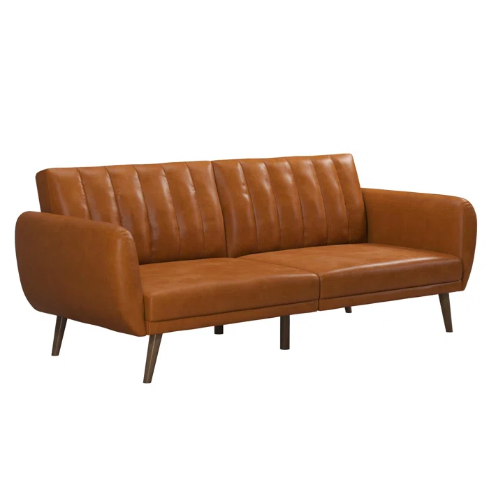 Brittany 81.5” Vegan Leather Convertible Sofa