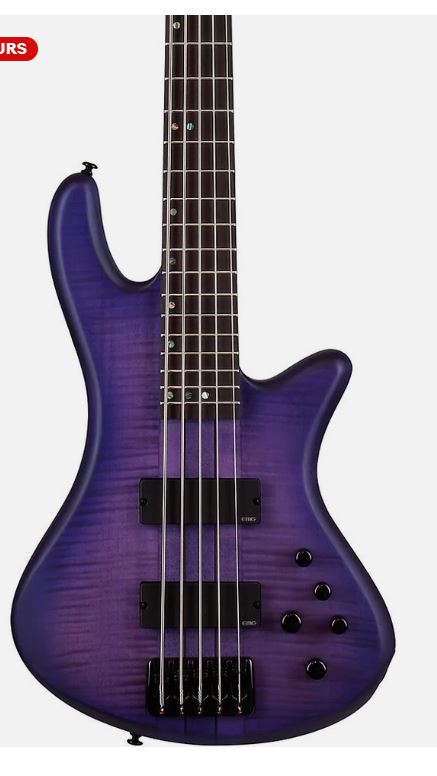 Schecter Limited-Edition Stiletto Studio-5 5-String Bass Transparent Purple Brst