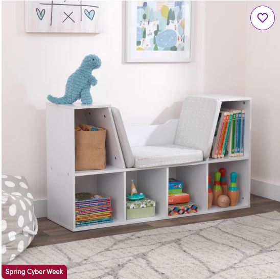 Bookcase with Reading Nook, 6 Shelves