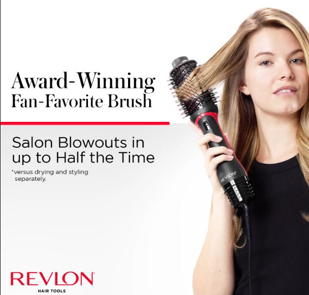 Revlon One-Step Volumizer PLUS Hair Dryer and Hot Air Brush, Black