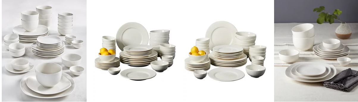 Inspiration by Denmark Soft Square 42 Pc. Dinnerware Set, Service for 6