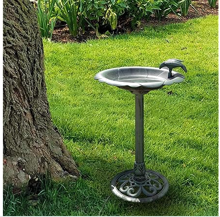 Alpine Corporation 31″ Tall Outdoor Antique Flower Birdbath
