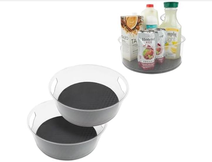 Spectrum Lazy Susan Organizer, Hexa Round Large (2-Pack) – Lazy Susan Turntable for Cabinet, Refrigerator, Pantry, Table, & Shelf – Rotating & Spinning Pantry Organization & Storage for Fridge