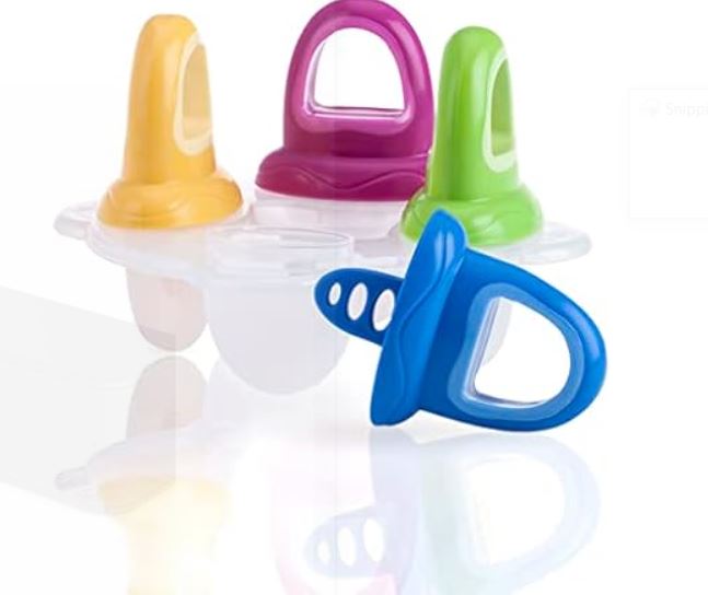 Nuby Garden Fresh Fruitsicle Frozen Pop Tray, Multicolored 1 set 4 handle