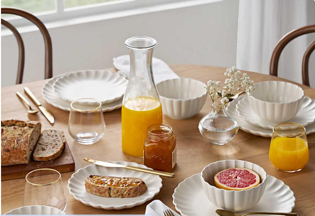 Member’s Mark 12-Piece Scallop Dinnerware Set (Choose Color)