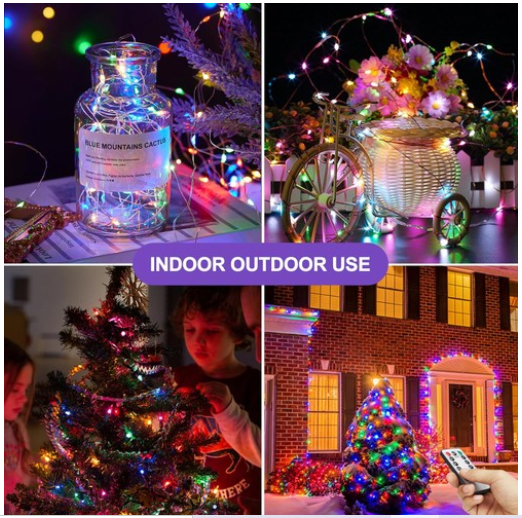 3 Pack: 40ft USB Waterproof Remote Control LED String Lights