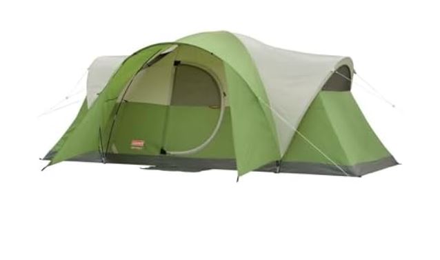 Coleman Montana 8P Family Tent with Waterproof Rainfly & Expandable Carry Bag, Spacious Tent Fits 3 Queen Airbeds, Sets Up in 15 Minutes