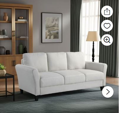 Mainstays 66″ Studio Futon, Gray Linen Upholstery