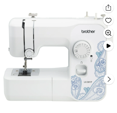 Brother LX3817 17-Stitch Portable Full-Size Sewing Machine, White