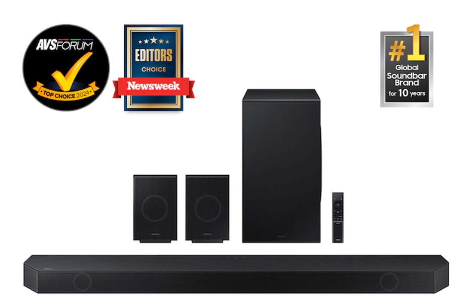 Q-series 11.1.4 ch. Wireless Dolby ATMOS Soundbar + Q-Symphony | w/ Rear Speakers | HW-Q990D