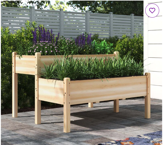 Aadhira 2-tier Fir Wood Elevated Planting Box