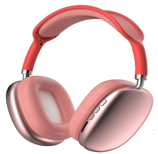 Max P9 Pro Bluetooth Wireless Earbuds with Hi-Fi Sound and Active Noise Cancellation- Red