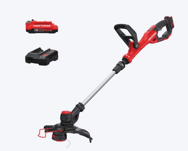 CRAFTSMAN V20 20-volt max 13.0-in Straight Shaft Battery String Trimmer 2 Ah (Battery Included) (Charger Included)