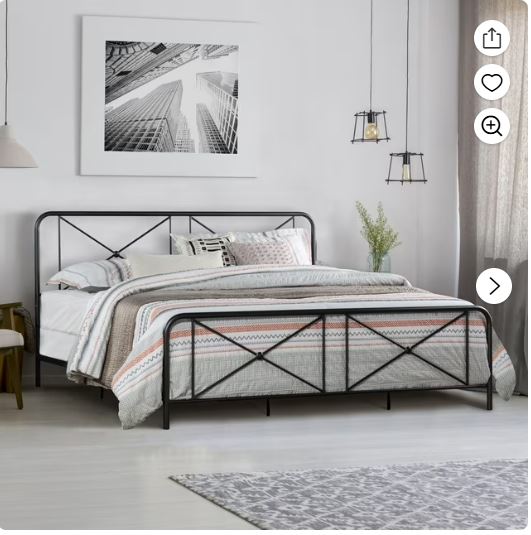 Hillsdale Furniture Williamsburg X Design Black Sparkle Metal King Bed