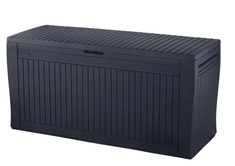 Keter Comfy 71 Gallon Durable Resin Outdoor Storage and Organization Deck Box Ideal For Garden Patio Furniture and Supplies