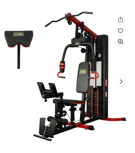 Fitvids LX770 Multifunctional Full Home Gym System Workout Station with 160 Lbs Weight Stack, One Station with Leg Training Pedal, Comes with Installation Instruction Video, Ships in 6 Boxes