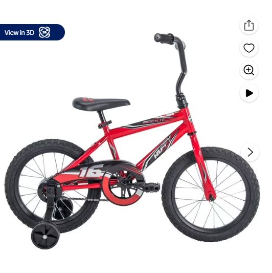 Huffy 16″ Rock It Kids’ Bike, Fits Riders 3’5″ – 4’0″, Red, Child, Boy’s