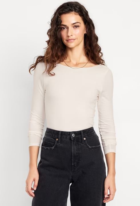 Double-Layer Scoop-Back Bodysuit