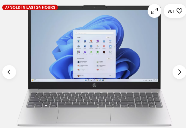 HP 15.6″ FHD Notebook Intel i5-1235U 8GB RAM 512GB SSD Natural Silver