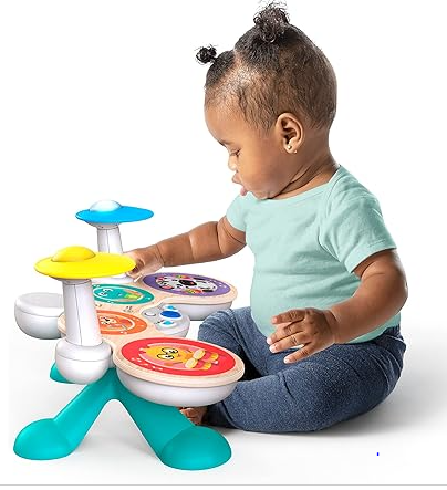 Baby Einstein Together in Tune Drums​ Safe Wireless Wooden Musical Toddler Toy, Magic Touch Collection, Age 12 Months+