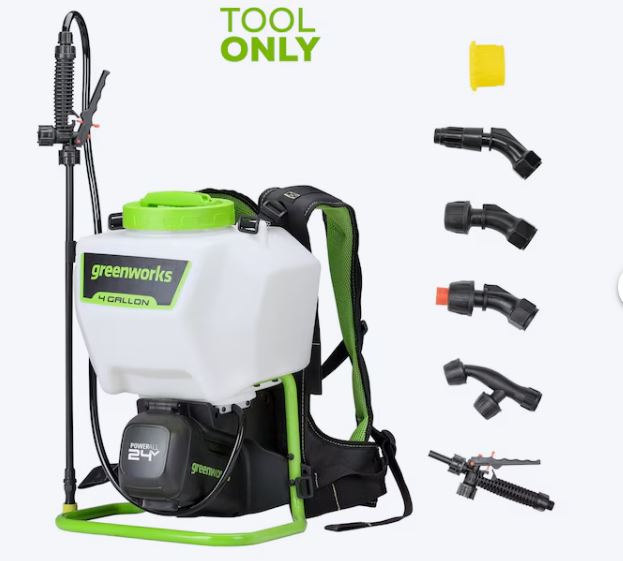 Greenworks 4-Gallon 24-volt Battery Operated Plastic Backpack Sprayer Battery Not Included Charger Not Included
