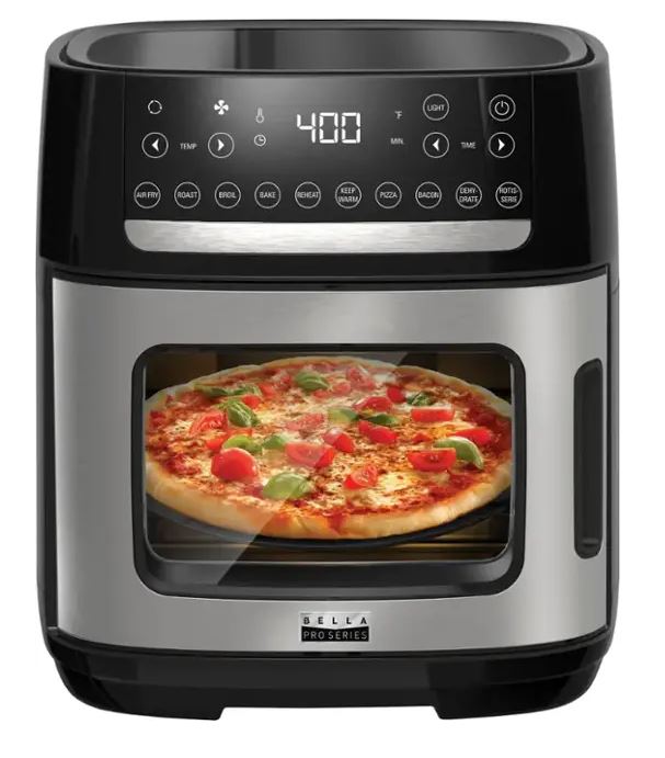 bella PRO – 12.6-qt. Touchscreen Air Fryer Pizza Oven with Rotisserie – Stainless Steel
