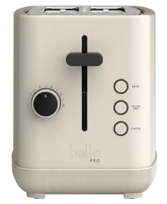 bella PRO – 2-Slice Toaster with Extra Wide Slots – Oatmilk