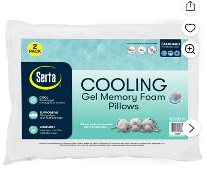 Serta Cooling Gel Memory Foam Bed Pillow, Set of 2