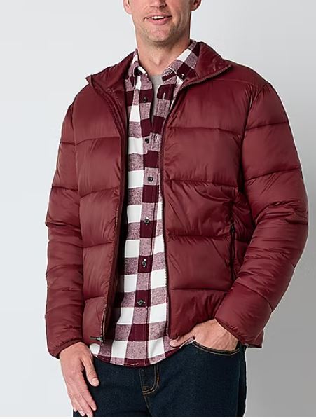 St. John’s Bay Mens Water Resistant Midweight Puffer Jacket