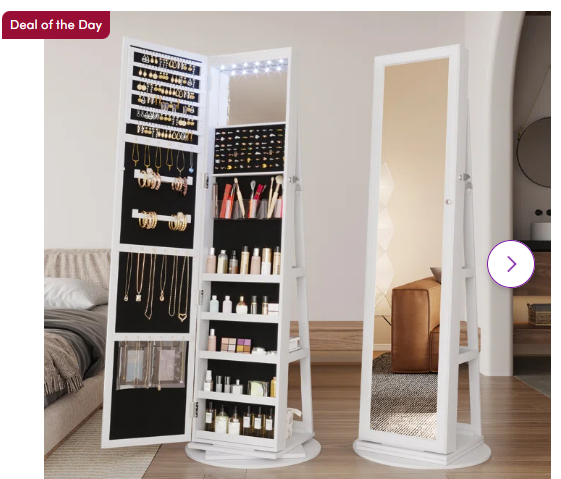 Chrisney 21.6” Wide Jewelry Armoire with Mirror