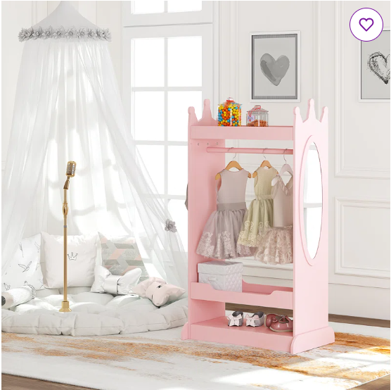 Norah 24.53” Wide Kids Armoire with Mirror