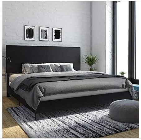 DHP Janford Upholstered Bed, King, Black