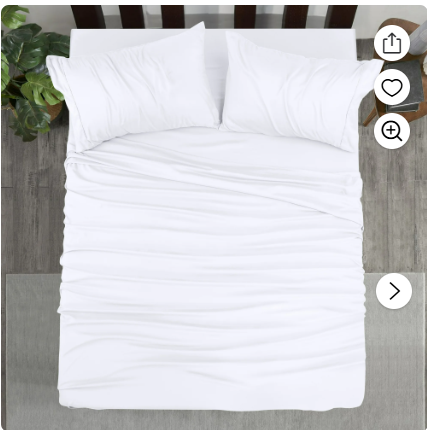 Utopia Bedding Solid 4 Piece Bed Sheets Set For Adults – Microfiber, Fade Resistant (King, White)